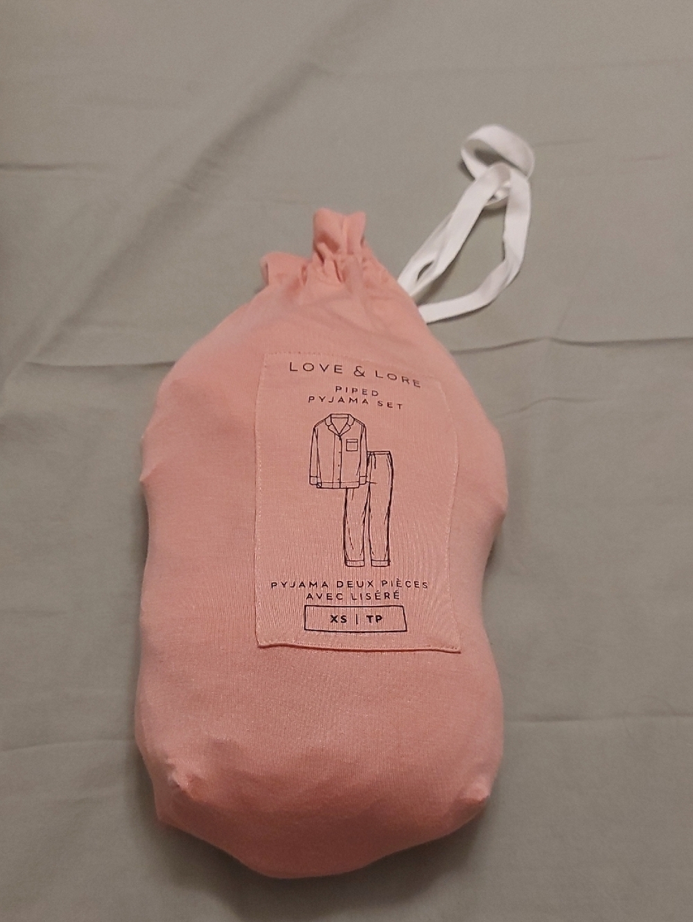 Love & Lore Blush Pink Piped Pajama Set - Women's XS